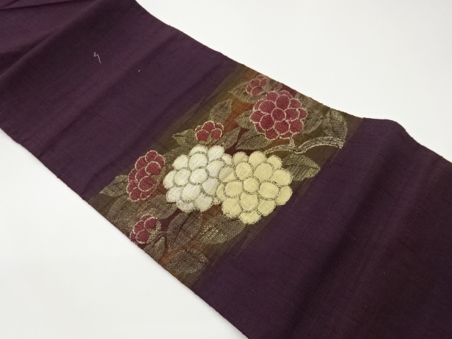 JAPANESE NAGOYA OBI / MAWATA TSUMUGI / WOVEN FLOWER